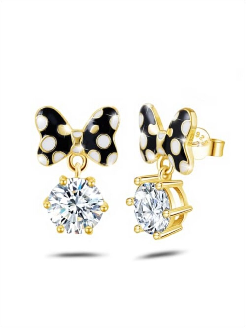 Sterling Silver CZ Mouse Stud Earrings Cute Animal Jewelry Gift for Women